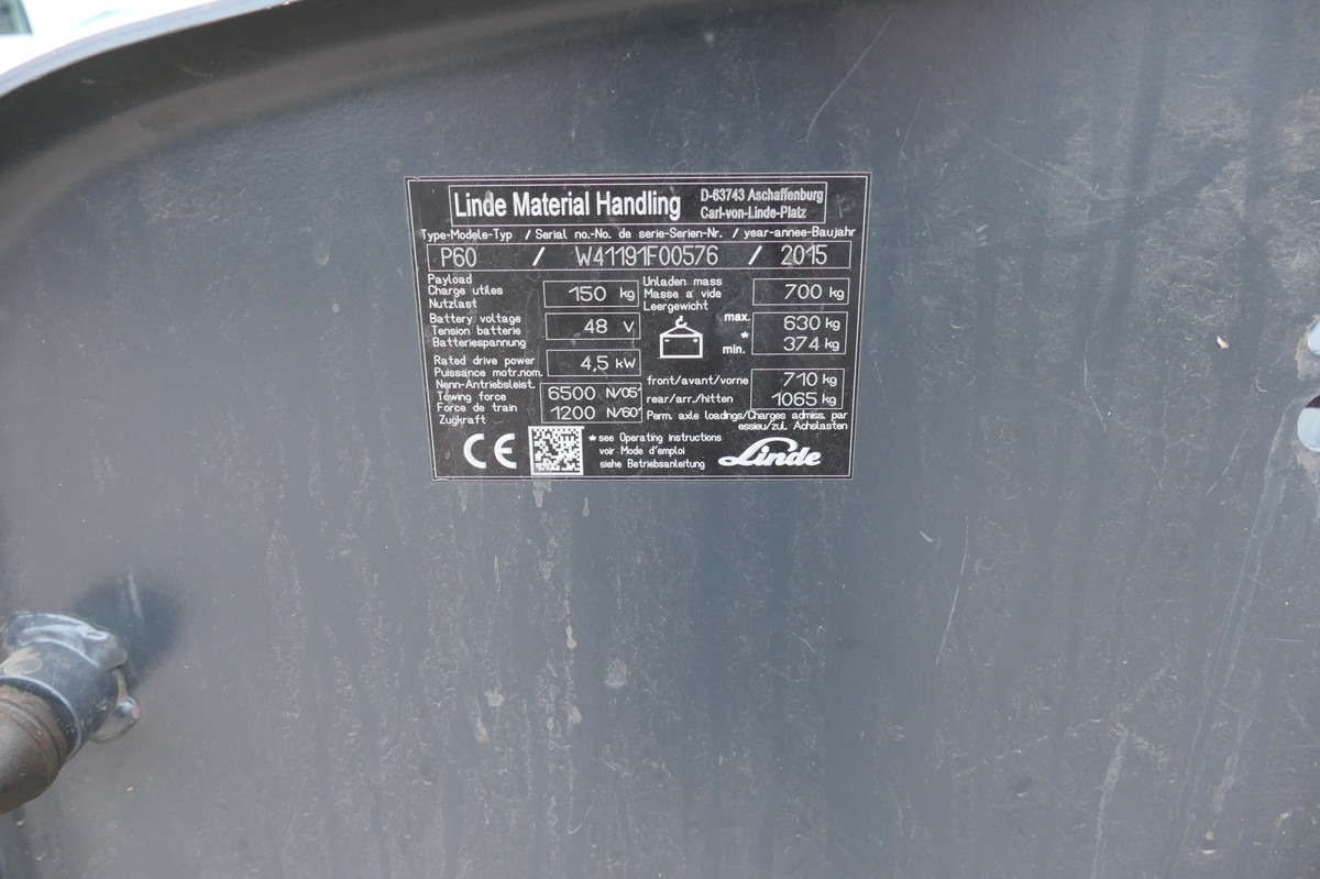 Puksiirtraktor LINDE P 60 Z Schlepper Batterie 33/2019: pilt 9 Puksiirtraktor LINDE P 60 Z Schlepper Batterie 33/2019: pilt 9