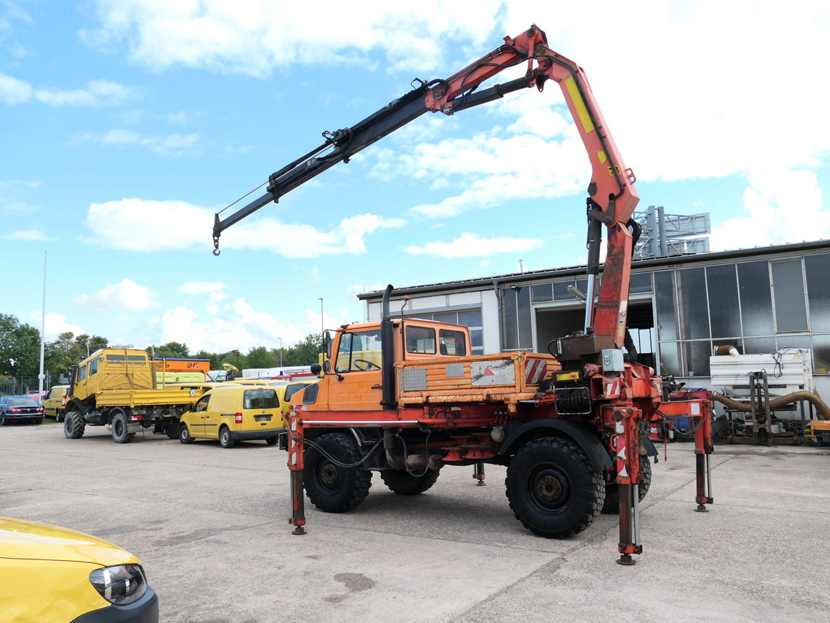 UNIMOG U1450 Palfinger PK 105B AHK STANDHEIZUNG - Madelveok/ Platvormveok, Kraanaga veoauto: pilt 1 UNIMOG U1450 Palfinger PK 105B AHK STANDHEIZUNG - Madelveok/ Platvormveok, Kraanaga veoauto: pilt 1