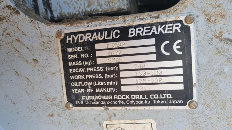 FURUKAWA F35XP POUR PELLE DE 25 à 35 tonnes F35XP - Hüdrauliline haamer: pilt 4 FURUKAWA F35XP POUR PELLE DE 25 à 35 tonnes F35XP - Hüdrauliline haamer: pilt 4