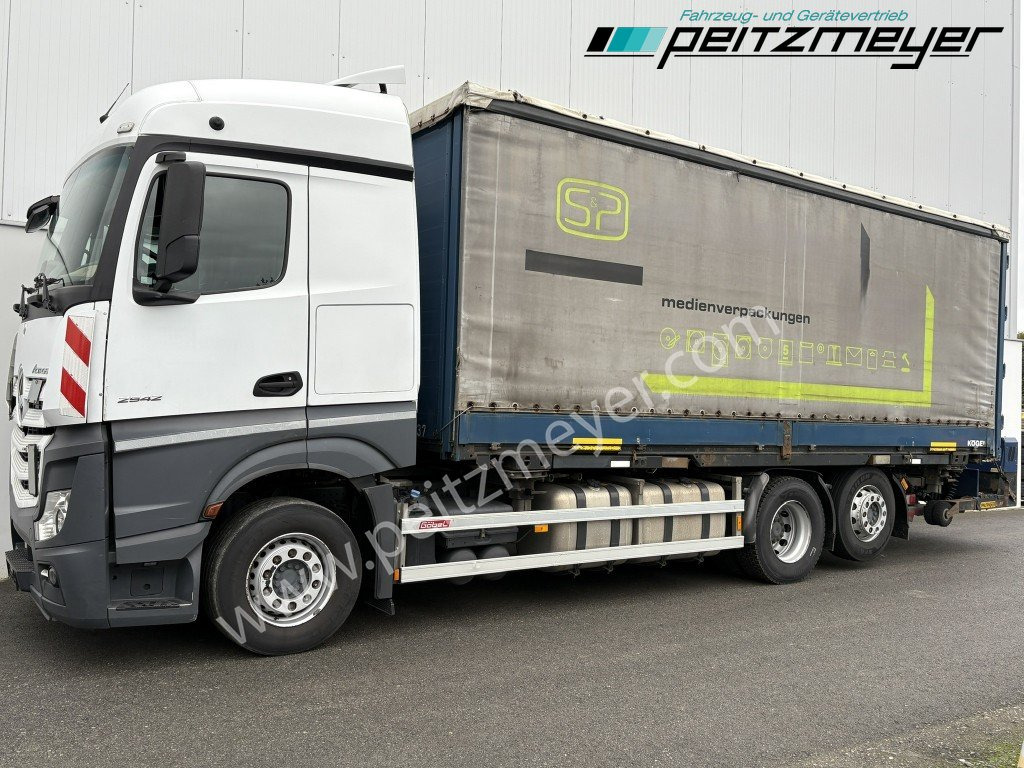 MERCEDES-BENZ Actros 2542 LL BDF Pritsche + Mitnahmestapler komplett - Tent veoauto: pilt 1 MERCEDES-BENZ Actros 2542 LL BDF Pritsche + Mitnahmestapler komplett - Tent veoauto: pilt 1