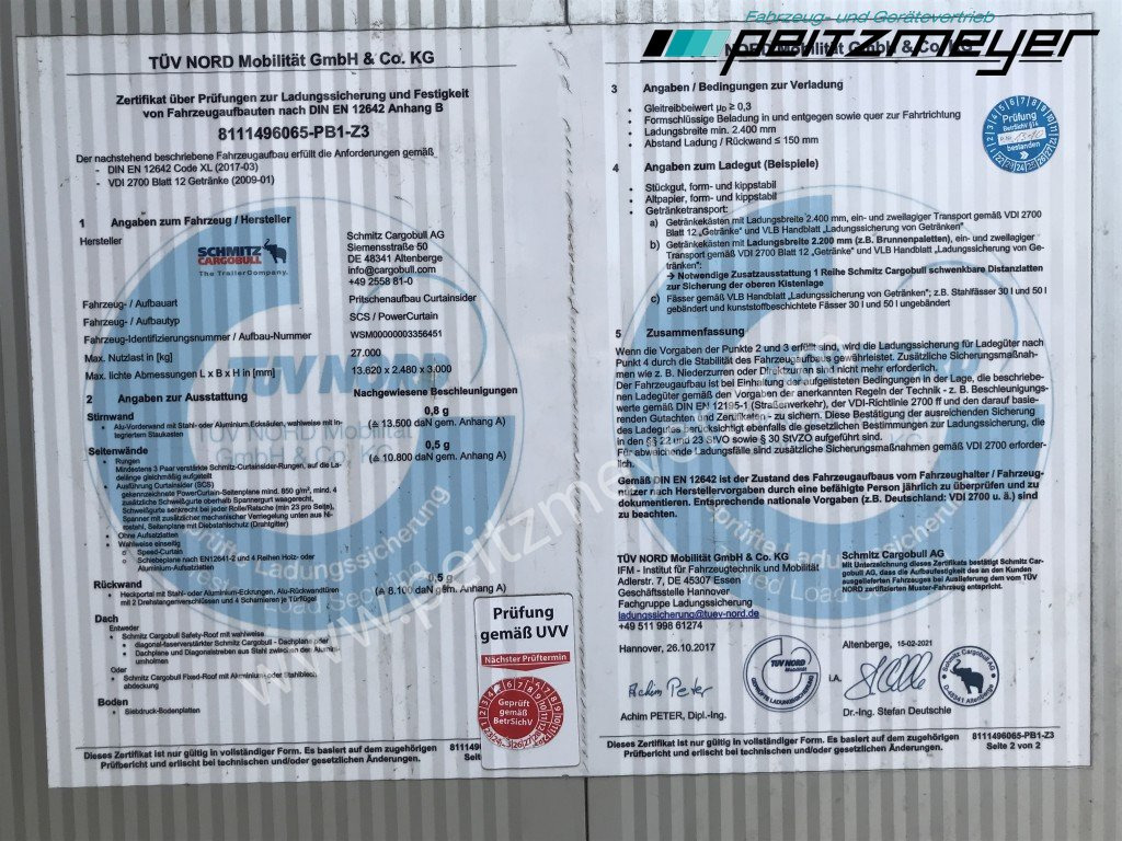 Tentpoolhaagis SCHMITZ 3 Achs Pritschenauflieger SCS 24/L-13.62 Mega, Power-Curtain Jumbo, Edscha, RSAB,: pilt 17