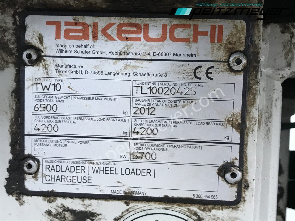 Rataslaadur Takeuchi / Terex Radlader TW 10 (ohne Ad-Blue): pilt 15