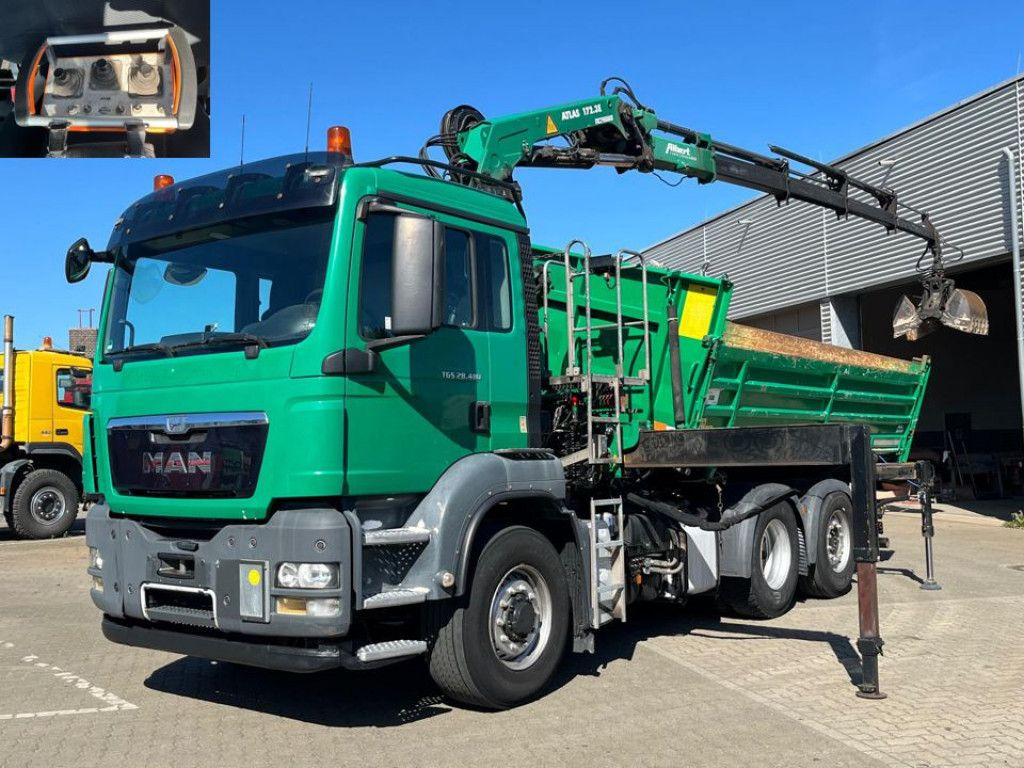 MAN TG-S 28.480 6x4H-4 BL 3-Achs Kipper Kran Funk Li - Kraanaga veoauto: pilt 1 MAN TG-S 28.480 6x4H-4 BL 3-Achs Kipper Kran Funk Li - Kraanaga veoauto: pilt 1