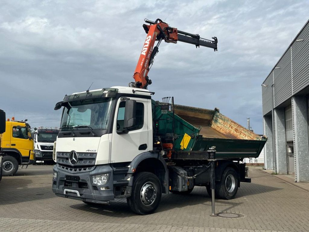 Mercedes-Benz Arocs 1835 K 2-Achs Kipper Kran Atlas 126.3 - Kallurauto, Kraanaga veoauto: pilt 1 Mercedes-Benz Arocs 1835 K 2-Achs Kipper Kran Atlas 126.3 - Kallurauto, Kraanaga veoauto: pilt 1