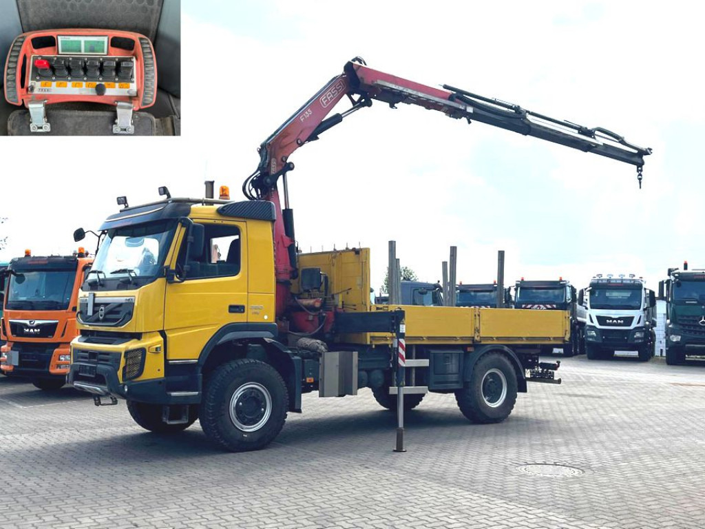 VOLVO (S) Truck FM 330 4x4 Pritsche Kran Singelreifen Funkfernbedienung - Madelveok/ Platvormveok, Kraanaga veoauto: pilt 1 VOLVO (S) Truck FM 330 4x4 Pritsche Kran Singelreifen Funkfernbedienung - Madelveok/ Platvormveok, Kraanaga veoauto: pilt 1