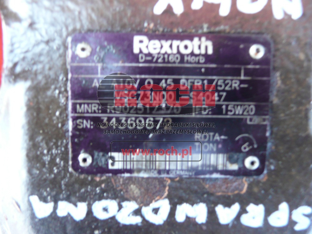 REXROTH AL A10VO45DFR1/52R-VSC73N00-54047 - Hüdrauliline pump: pilt 2 REXROTH AL A10VO45DFR1/52R-VSC73N00-54047 - Hüdrauliline pump: pilt 2
