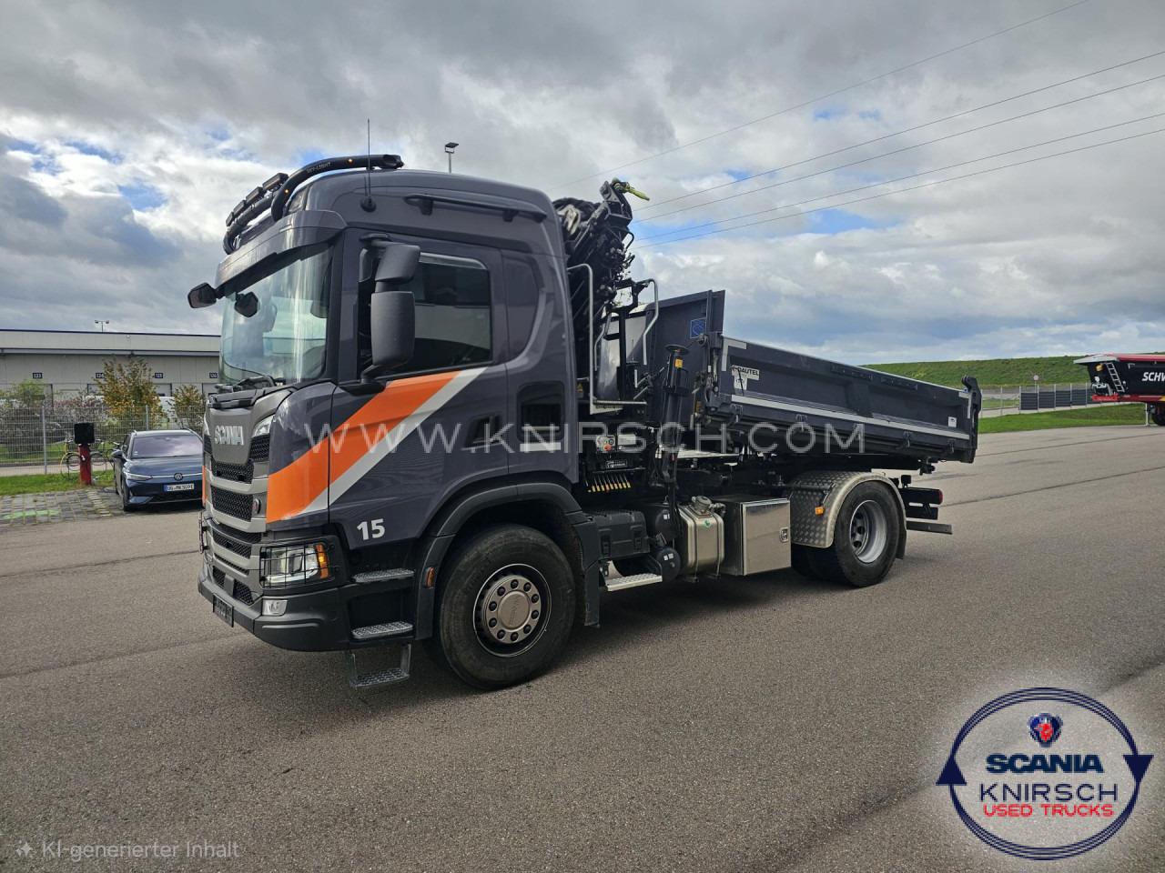 SCANIA G 320 B4x2NA 3-Seitenkipper Dautel mit Kran Hiab - Tarbesõiduk kallur: pilt 1 SCANIA G 320 B4x2NA 3-Seitenkipper Dautel mit Kran Hiab - Tarbesõiduk kallur: pilt 1