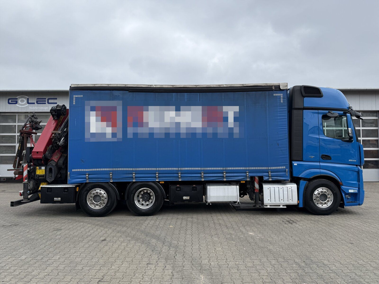 Mercedes-Benz Actros 6x2 Pritsche Kran Palfinger PK34002 + JIB - Tent veoauto, Kraanaga veoauto: pilt 2 Mercedes-Benz Actros 6x2 Pritsche Kran Palfinger PK34002 + JIB - Tent veoauto, Kraanaga veoauto: pilt 2