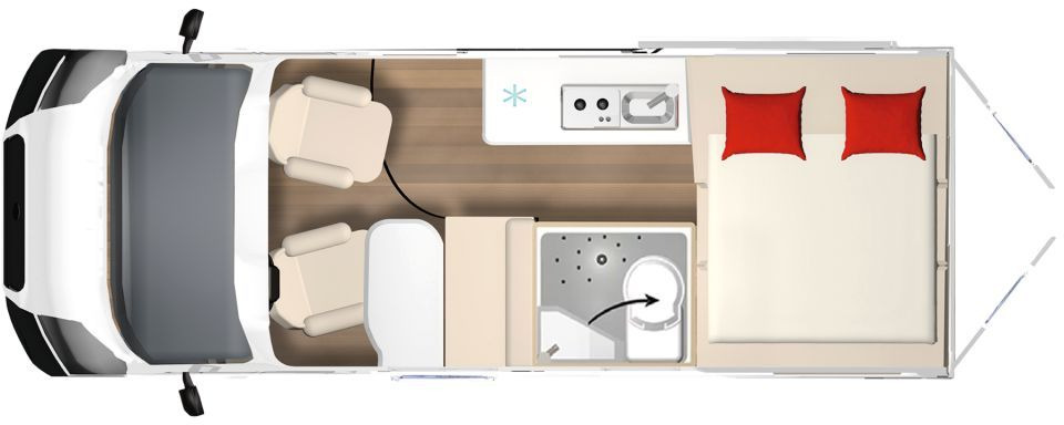 Bürstner B66 600 C Gästebett quer zur Sitzgruppe - Campervan: pilt 2 Bürstner B66 600 C Gästebett quer zur Sitzgruppe - Campervan: pilt 2