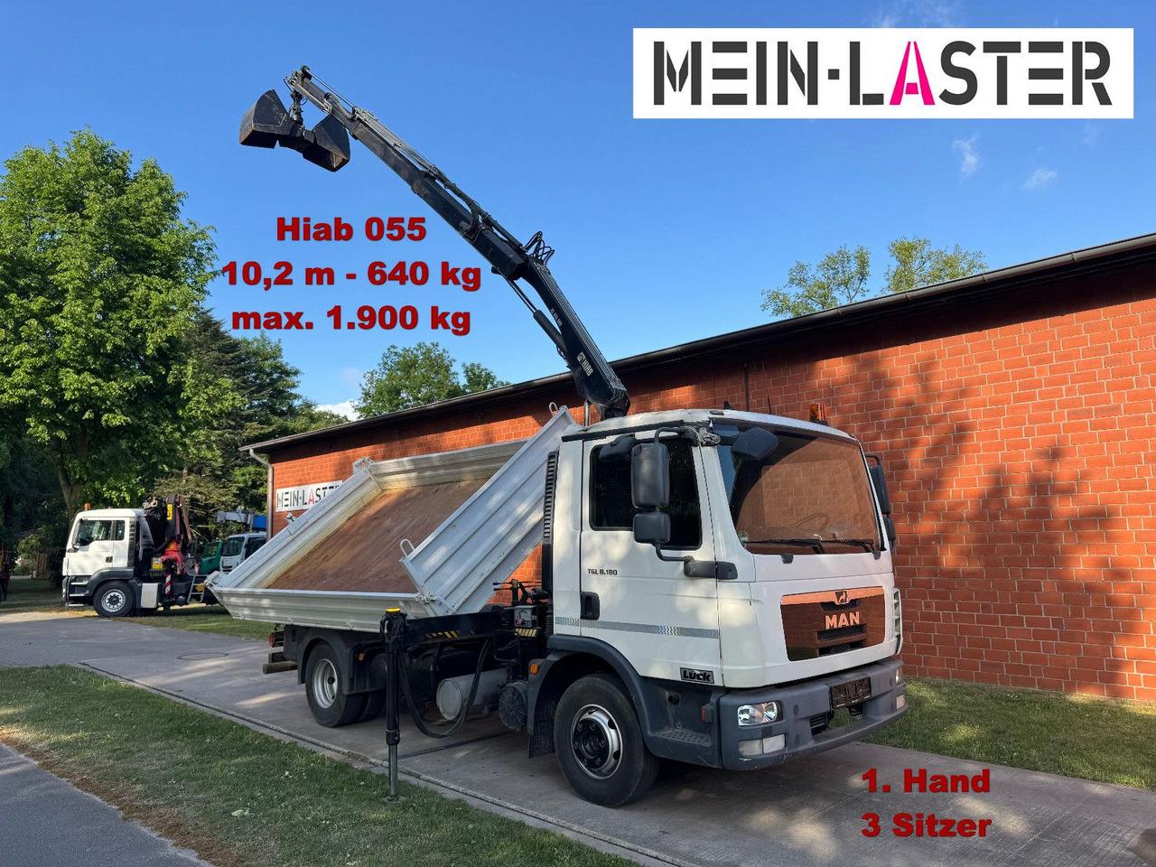 MAN TGL 8.180 3 S-Kipper Hiab 55 D *10,2 m - 640 kg - Tarbesõiduk kallur: pilt 1 MAN TGL 8.180 3 S-Kipper Hiab 55 D *10,2 m - 640 kg - Tarbesõiduk kallur: pilt 1