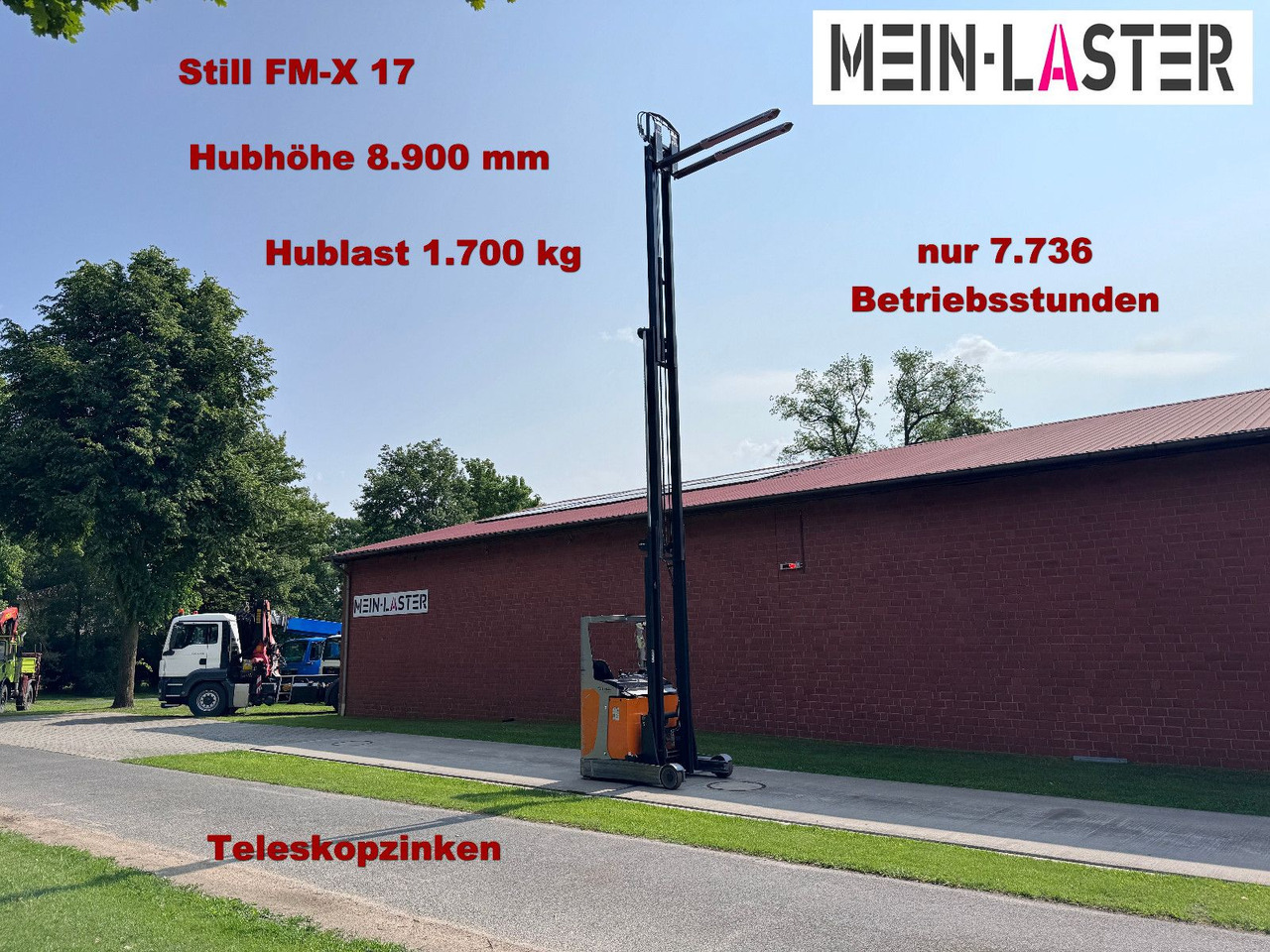 Still FM-X 17 Hubhöhe 8,9 m, 1.700 kg tele. Gabel - Virnastaja: pilt 1 Still FM-X 17 Hubhöhe 8,9 m, 1.700 kg tele. Gabel - Virnastaja: pilt 1