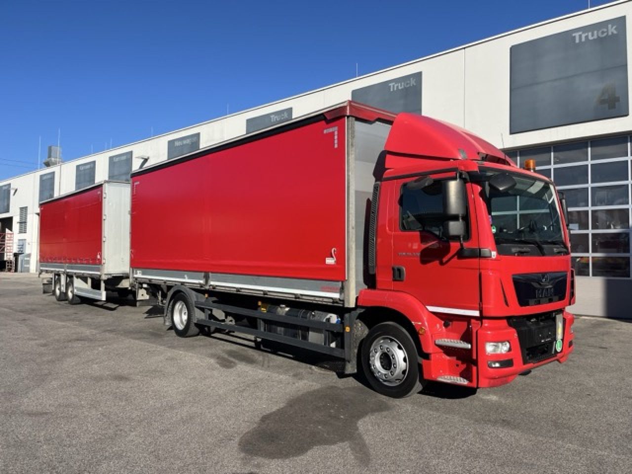 MAN TGM 18.320 4x2 BL Durchladbar - mit Tandemhänger - Tent veoauto: pilt 1 MAN TGM 18.320 4x2 BL Durchladbar - mit Tandemhänger - Tent veoauto: pilt 1