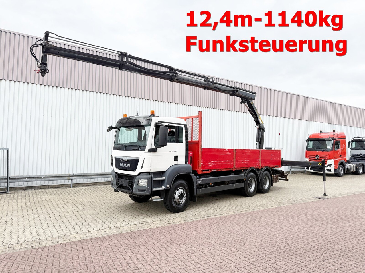 MAN TGS 33.400 6x4 BB TGS 33.400 6x4 BB, Navi, Heckkran PK18002-EH C, Funk - Kraanaga veoauto, Madelveok/ Platvormveok: pilt 1 MAN TGS 33.400 6x4 BB TGS 33.400 6x4 BB, Navi, Heckkran PK18002-EH C, Funk - Kraanaga veoauto, Madelveok/ Platvormveok: pilt 1