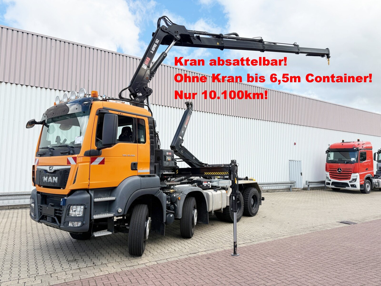 MAN TGS 35.500 8x4 BB TGS 35.500 8x4 BB mit Kran Hiab X-HiPro 162 E-3, absetzbar, Funk - Konkstõstukiga veoauto, Kraanaga veoauto: pilt 1 MAN TGS 35.500 8x4 BB TGS 35.500 8x4 BB mit Kran Hiab X-HiPro 162 E-3, absetzbar, Funk - Konkstõstukiga veoauto, Kraanaga veoauto: pilt 1