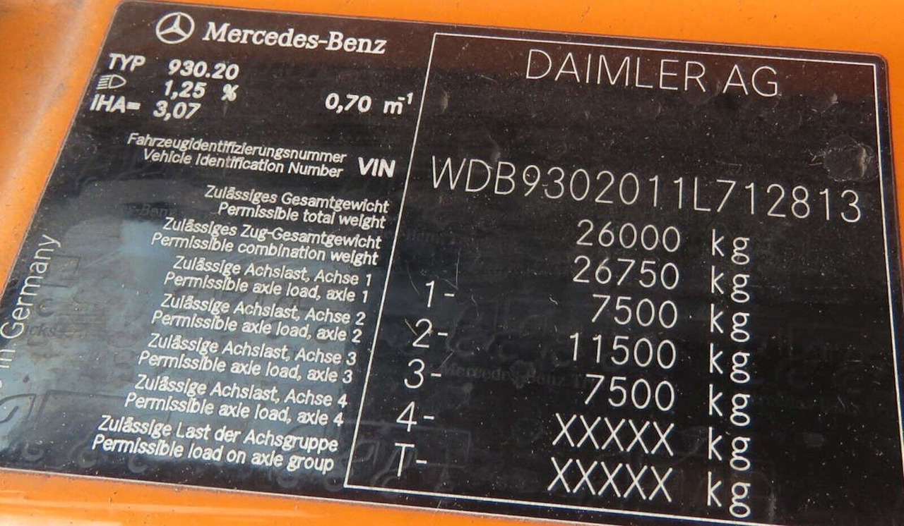 Mercedes-Benz Actros 2532 L 6x2 Actros 2532/41 L 6x2, EEV, Lenkachse - Kabiinišassiiga veoauto: pilt 2 Mercedes-Benz Actros 2532 L 6x2 Actros 2532/41 L 6x2, EEV, Lenkachse - Kabiinišassiiga veoauto: pilt 2