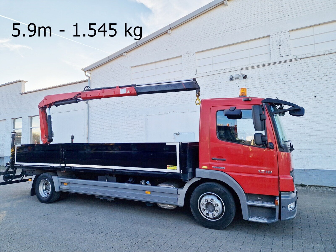 Mercedes-Benz Atego 1218 L 4x2 1218 L 4x2, Fassi Kran F 95A21 5.9m-1.545 kg, - Kraanaga veoauto, Madelveok/ Platvormveok: pilt 1 Mercedes-Benz Atego 1218 L 4x2 1218 L 4x2, Fassi Kran F 95A21 5.9m-1.545 kg, - Kraanaga veoauto, Madelveok/ Platvormveok: pilt 1