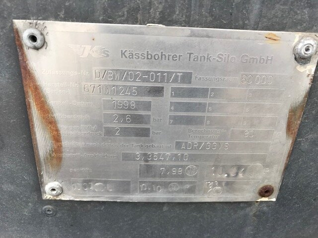 SSK 60/10-24 ADR Kässbohrer SSK 60/10-24 ADR, 60 cbm, - Silo poolhaagis: pilt 5 SSK 60/10-24 ADR Kässbohrer SSK 60/10-24 ADR, 60 cbm, - Silo poolhaagis: pilt 5