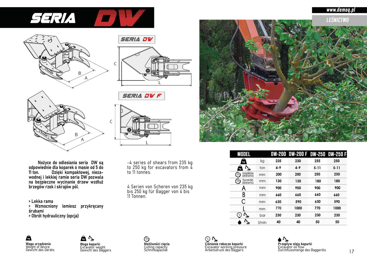 DEMOQ DW250 F De-forestation shear 250 kg - Haarats - Ehitusmasinad: pilt 3 DEMOQ DW250 F De-forestation shear 250 kg - Haarats - Ehitusmasinad: pilt 3