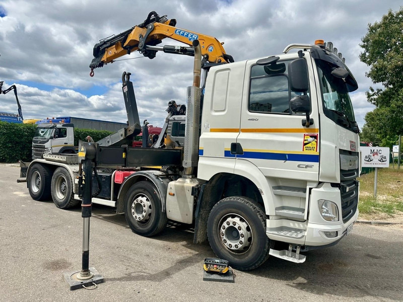 DAF CF 480 8x4 HOOKLIFT + CRANE (19m!) EFFER 205 / 6S + WINCH - RETARDER - *165.000km* - VERY NICE - Konkstõstukiga veoauto, Kraanaga veoauto: pilt 1 DAF CF 480 8x4 HOOKLIFT + CRANE (19m!) EFFER 205 / 6S + WINCH - RETARDER - *165.000km* - VERY NICE - Konkstõstukiga veoauto, Kraanaga veoauto: pilt 1