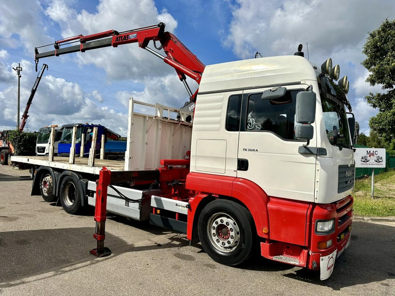 MAN TG 360 A 6x2 + CRANE ATLAS 100.1 A3 - PLATFORM 5m80 - E3 - LIFT-AXLE - FULL AIR SUSPENSION - ZF AS TRONIC - BE TRUCK - Kraanaga veoauto: pilt 1 MAN TG 360 A 6x2 + CRANE ATLAS 100.1 A3 - PLATFORM 5m80 - E3 - LIFT-AXLE - FULL AIR SUSPENSION - ZF AS TRONIC - BE TRUCK - Kraanaga veoauto: pilt 1