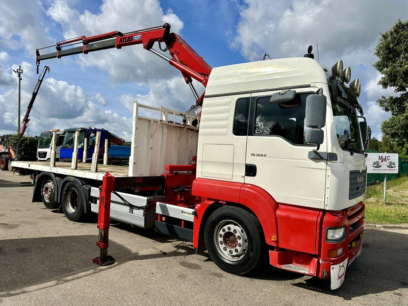 MAN TG 360 A 6x2 + KRAN ATLAS 100.1 A3 - PLATFORM 5m80 - E3 - LIFT-AXLE - FULL AIR SUSPENSION - ZF AS TRONIC - BE TRUCK - Madelveok/ Platvormveok, Kraanaga veoauto: pilt 2 MAN TG 360 A 6x2 + KRAN ATLAS 100.1 A3 - PLATFORM 5m80 - E3 - LIFT-AXLE - FULL AIR SUSPENSION - ZF AS TRONIC - BE TRUCK - Madelveok/ Platvormveok, Kraanaga veoauto: pilt 2