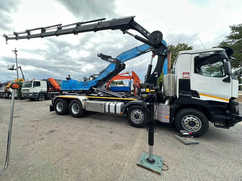 Renault C460 8x4 HOOKLIFT + (19m!) CRANE HIAB 288 E-6 HIDUO - RADIO - 5/6 F - STEEL SPRING / HUB REDUCTION - BE TRUCK - Konkstõstukiga veoauto, Kraanaga veoauto: pilt 4 Renault C460 8x4 HOOKLIFT + (19m!) CRANE HIAB 288 E-6 HIDUO - RADIO - 5/6 F - STEEL SPRING / HUB REDUCTION - BE TRUCK - Konkstõstukiga veoauto, Kraanaga veoauto: pilt 4