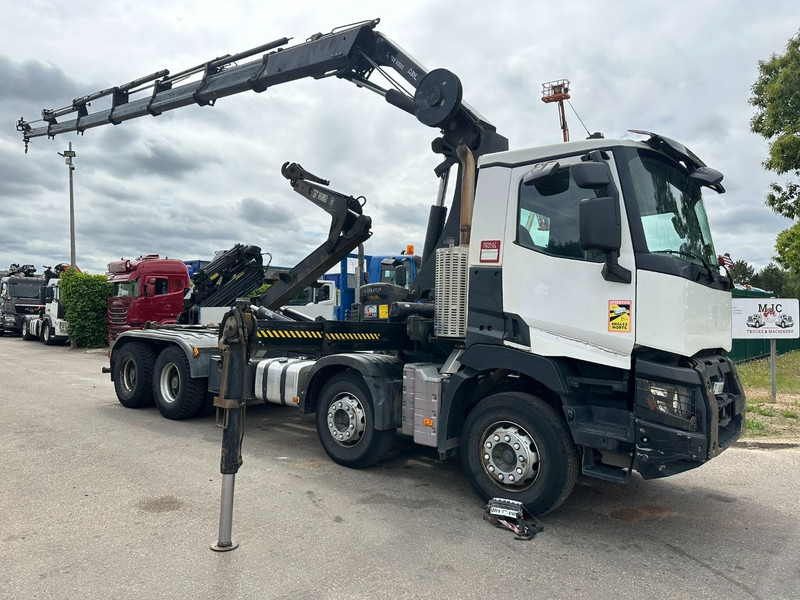 Renault C460 8x4 HOOKLIFT + CRANE HIAB 288 E-6 HIDUO - RADIO - 5/6 F - STEEL SPRING / HUB REDUCTION - Kraanaga veoauto: pilt 1 Renault C460 8x4 HOOKLIFT + CRANE HIAB 288 E-6 HIDUO - RADIO - 5/6 F - STEEL SPRING / HUB REDUCTION - Kraanaga veoauto: pilt 1