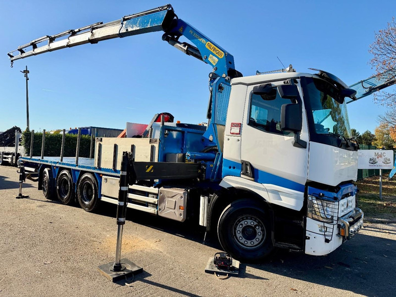 Renault C480 8x4 TRIDEM + CRANE (20m!) PALFINGER PK33002-EH E (6x) - PLATFORM 8m25 - LIFT/STEERING - GOOD TIRES - BE TRUCK - Kraanaga veoauto: pilt 1 Renault C480 8x4 TRIDEM + CRANE (20m!) PALFINGER PK33002-EH E (6x) - PLATFORM 8m25 - LIFT/STEERING - GOOD TIRES - BE TRUCK - Kraanaga veoauto: pilt 1