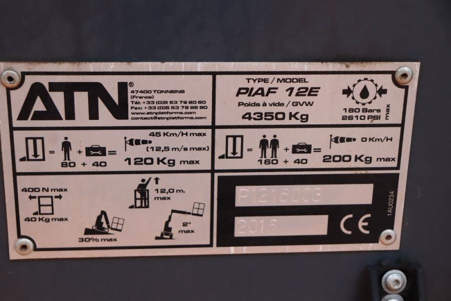ATN PIAF 12E Electric, 12m Working Height, 5m Reach, T - Liigendpoom: pilt 3 ATN PIAF 12E Electric, 12m Working Height, 5m Reach, T - Liigendpoom: pilt 3