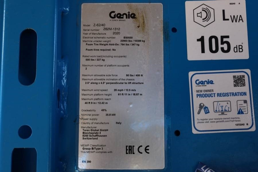 Liigendpoom Genie Z62/40 Diesel, 4x4 Drive, 20.9 m Working Height, 1: pilt 5
