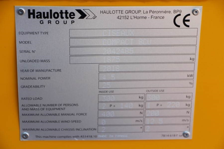 Käärlift Haulotte Compact 8 Valid inspection, *Guarantee! Electric,: pilt 6 Käärlift Haulotte Compact 8 Valid inspection, *Guarantee! Electric,: pilt 6