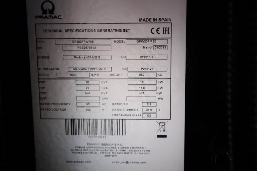 Pramac GPW20P Unused, Valid inspection, *Guarantee! Diese  liising Pramac GPW20P Unused, Valid inspection, *Guarantee! Diese: pilt 7