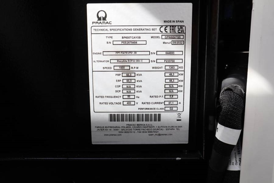 Pramac GPW60I/FS5 Valid inspection, *Guarantee! Diesel, 6 - Generaatorikomplekt: pilt 2 Pramac GPW60I/FS5 Valid inspection, *Guarantee! Diesel, 6 - Generaatorikomplekt: pilt 2