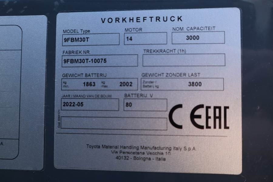 Toyota 9FBM30T Valid inspection, *Guarantee! Electric, 47  liising Toyota 9FBM30T Valid inspection, *Guarantee! Electric, 47: pilt 6