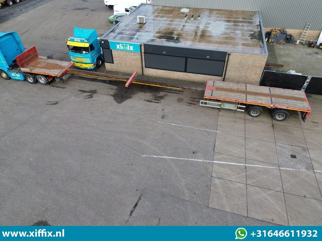 Faymonville 2-ass. Vlakke dubbel 2x uitschuifbare oplegger / 2x gestuurd - Platvorm/ Madelpoolhaagis: pilt 2 Faymonville 2-ass. Vlakke dubbel 2x uitschuifbare oplegger / 2x gestuurd - Platvorm/ Madelpoolhaagis: pilt 2