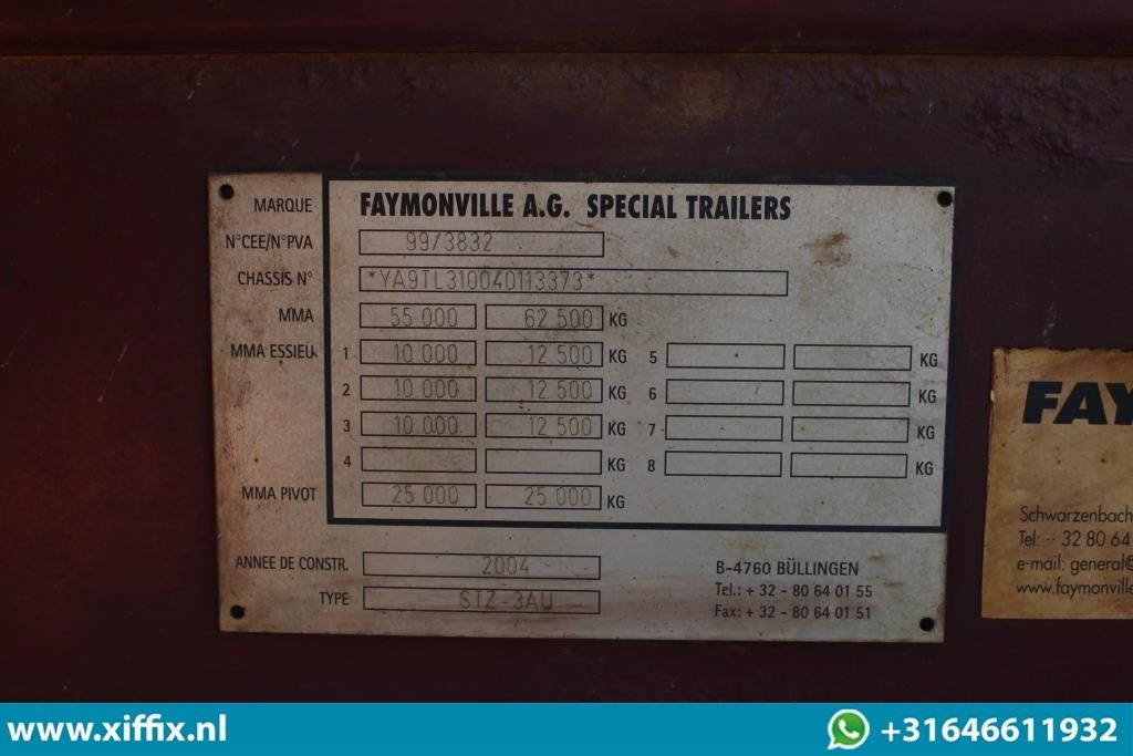 Madal platvormpoolhaagis Faymonville 3-ass. Uitschuifbare semi dieplader met hydr. Kleppen / 3x gestuurd: pilt 14