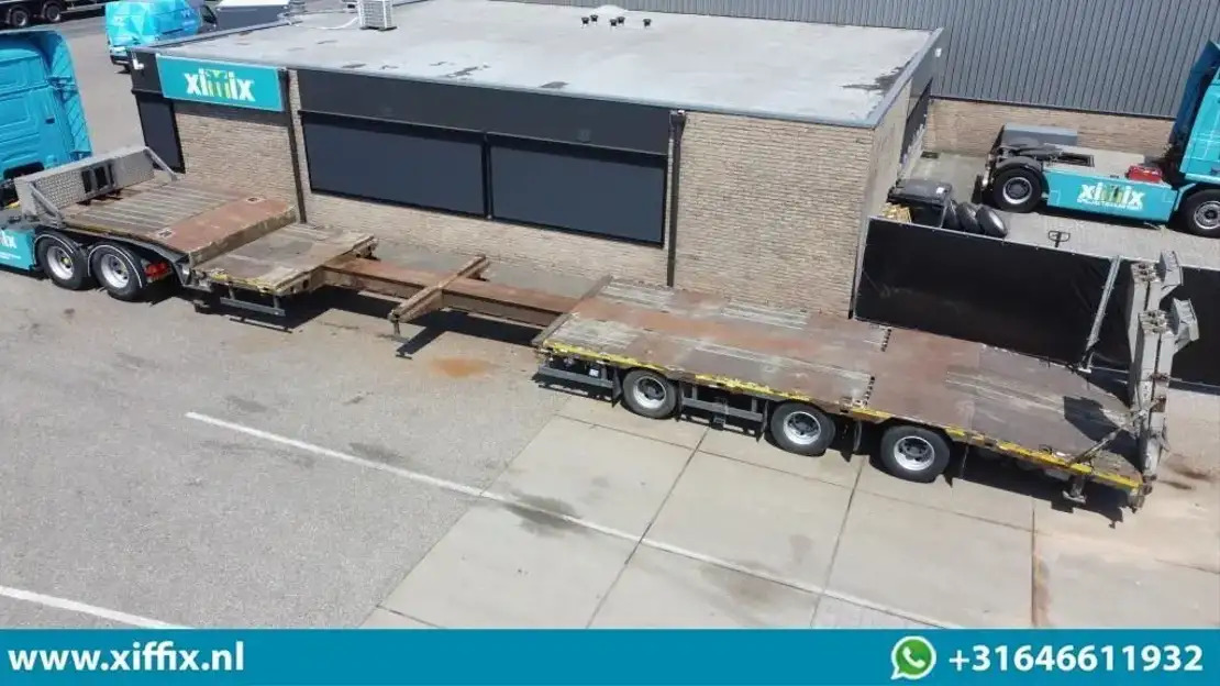 Meusburger 3-ass. Uitschuifbare semi dieplader met Alu. kleppen / Naloop gestuur - Madal platvormpoolhaagis: pilt 1 Meusburger 3-ass. Uitschuifbare semi dieplader met Alu. kleppen / Naloop gestuur - Madal platvormpoolhaagis: pilt 1
