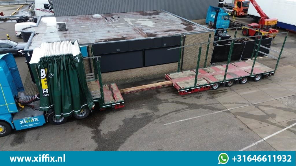 Meusburger 4-ass. Uitschuifbare semi dieplader met huifopbouw / 2x Naloop gestuu - Madal platvormpoolhaagis: pilt 1 Meusburger 4-ass. Uitschuifbare semi dieplader met huifopbouw / 2x Naloop gestuu - Madal platvormpoolhaagis: pilt 1