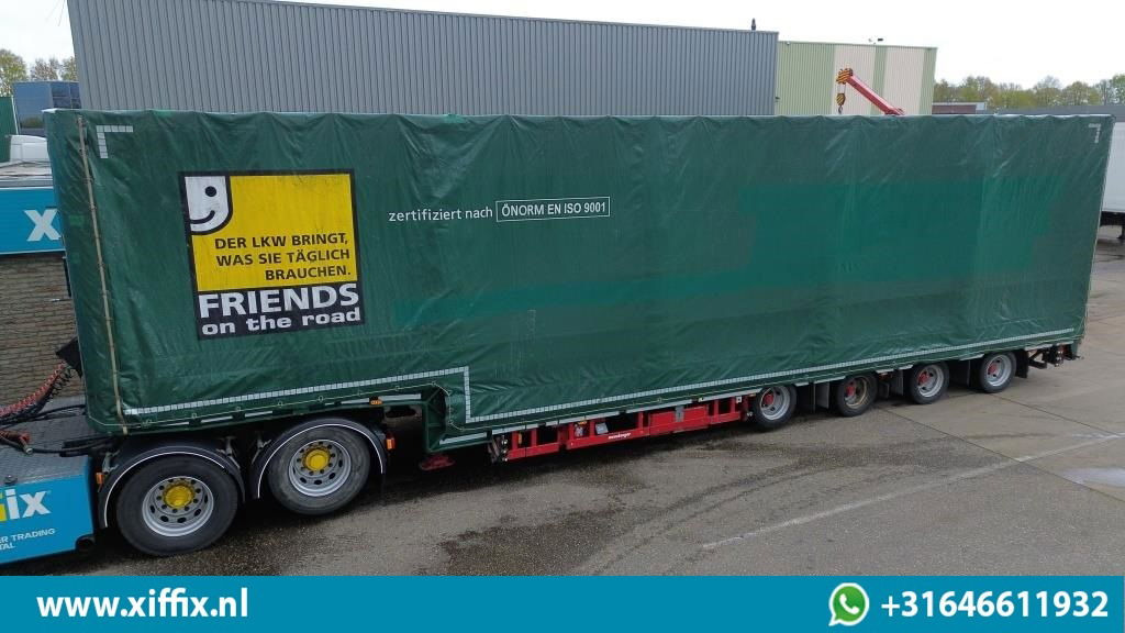 Meusburger 4-ass. Uitschuifbare semi dieplader met huifopbouw / 2x Naloop gestuu - Madal platvormpoolhaagis: pilt 2 Meusburger 4-ass. Uitschuifbare semi dieplader met huifopbouw / 2x Naloop gestuu - Madal platvormpoolhaagis: pilt 2
