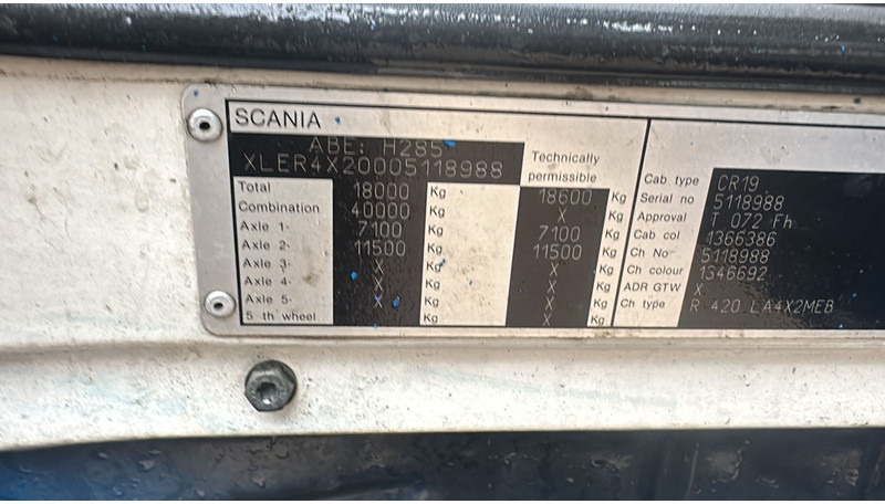 Sadulveok Scania R 420 (FOR PARTS / ENGINE RUNNING AND TRUCK DRIVING / MANUAL GEARBOX): pilt 19