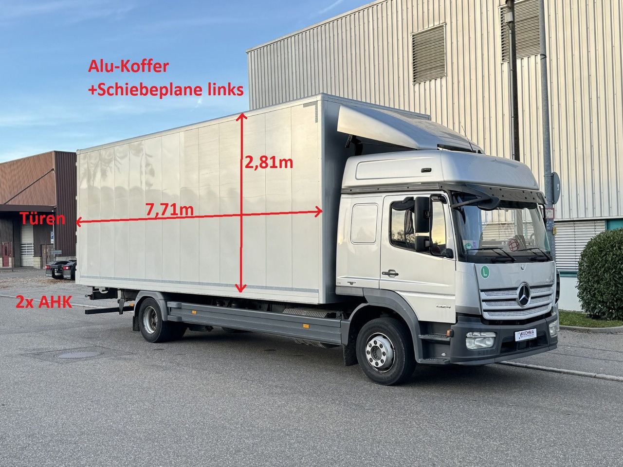 Mercedes-Benz Atego 1524 Alu-Koffer Schiebeplane Gr.Haus ATM - Kasti veoauto: pilt 1 Mercedes-Benz Atego 1524 Alu-Koffer Schiebeplane Gr.Haus ATM - Kasti veoauto: pilt 1