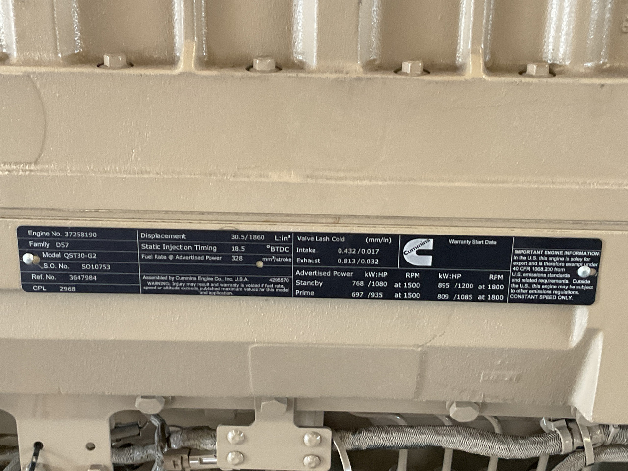 Cummins QST30G2, 1200KVA, Brand new. - Generaatorikomplekt: pilt 3 Cummins QST30G2, 1200KVA, Brand new. - Generaatorikomplekt: pilt 3