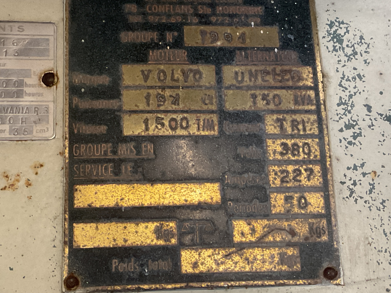 Volvo 150KVA Generator, Low hours. - Generaatorikomplekt: pilt 3 Volvo 150KVA Generator, Low hours. - Generaatorikomplekt: pilt 3