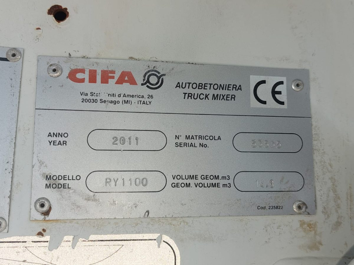 ASTRA HD8 6444 CIFA RY1100 - Autobetoonisegisti: pilt 2 ASTRA HD8 6444 CIFA RY1100 - Autobetoonisegisti: pilt 2