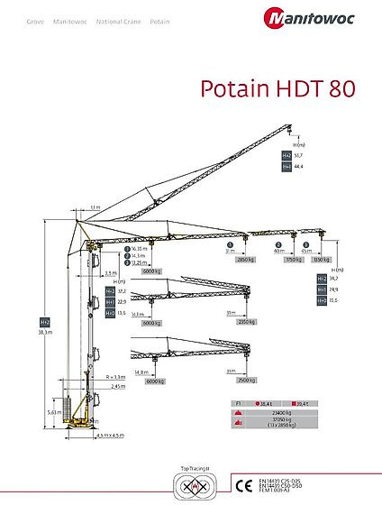 Potain HDT 80 - Isepaigalduv kraana: pilt 1 Potain HDT 80 - Isepaigalduv kraana: pilt 1