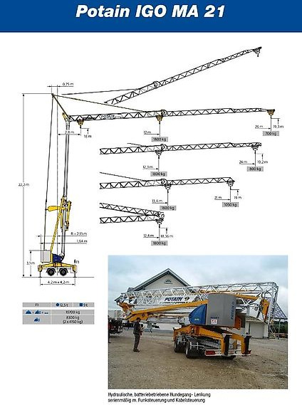 Potain IGO MA 21 - Isepaigalduv kraana: pilt 2 Potain IGO MA 21 - Isepaigalduv kraana: pilt 2
