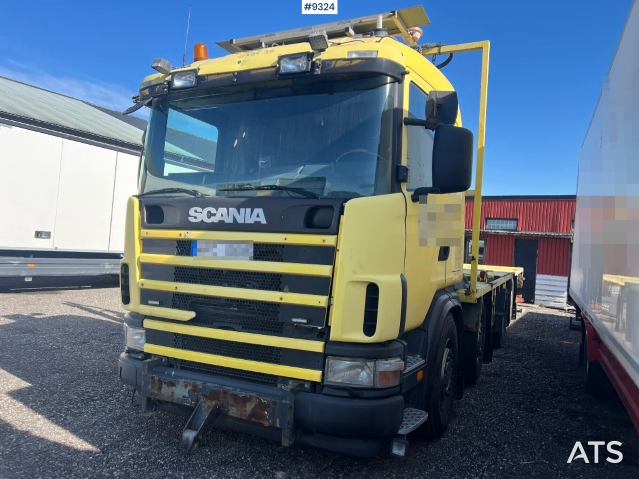 Flatbed truck Scania R124GB8X26NB420 - Madelveok/ Platvormveok: pilt 1 Flatbed truck Scania R124GB8X26NB420 - Madelveok/ Platvormveok: pilt 1