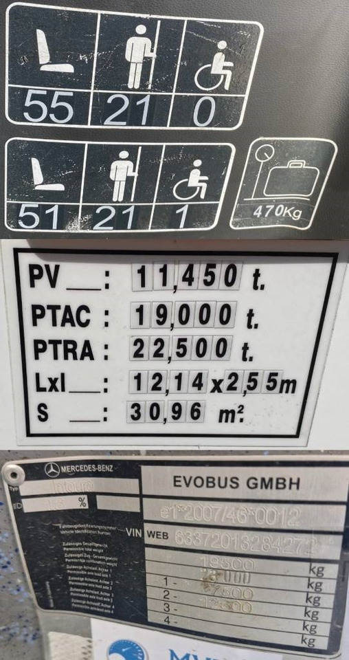 Maakonnaliini buss Mercedes-Benz INTOURO Court 220Kws/Boite Manuelle endommagé: pilt 8