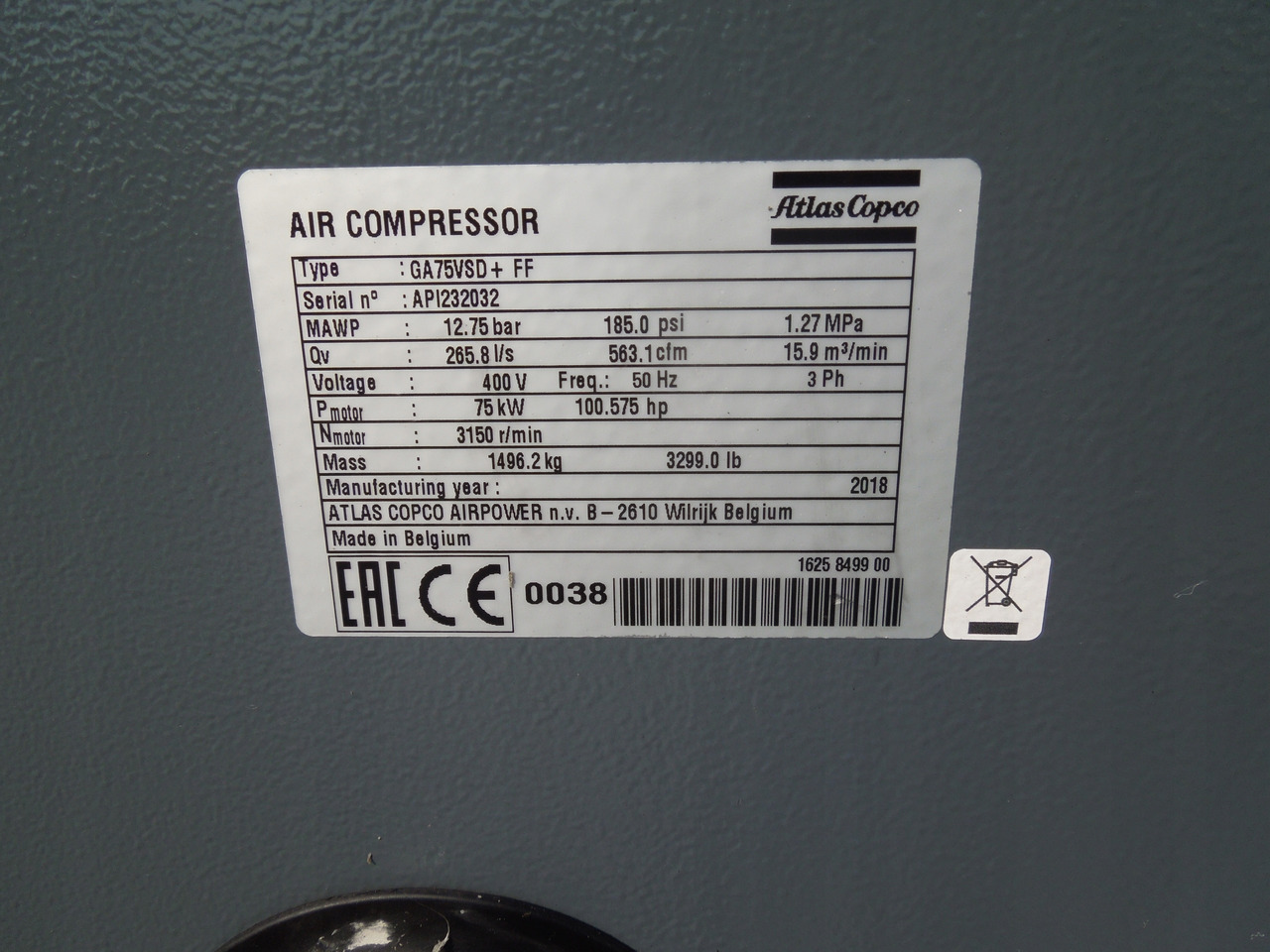 ATLAS COPCO GA75VSD+FF - Õhukompressor: pilt 2 ATLAS COPCO GA75VSD+FF - Õhukompressor: pilt 2