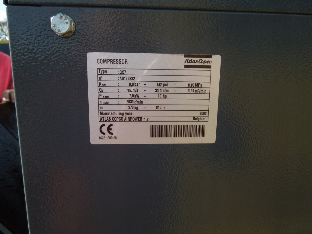 ATLAS COPCO GX7FF - Õhukompressor: pilt 4 ATLAS COPCO GX7FF - Õhukompressor: pilt 4